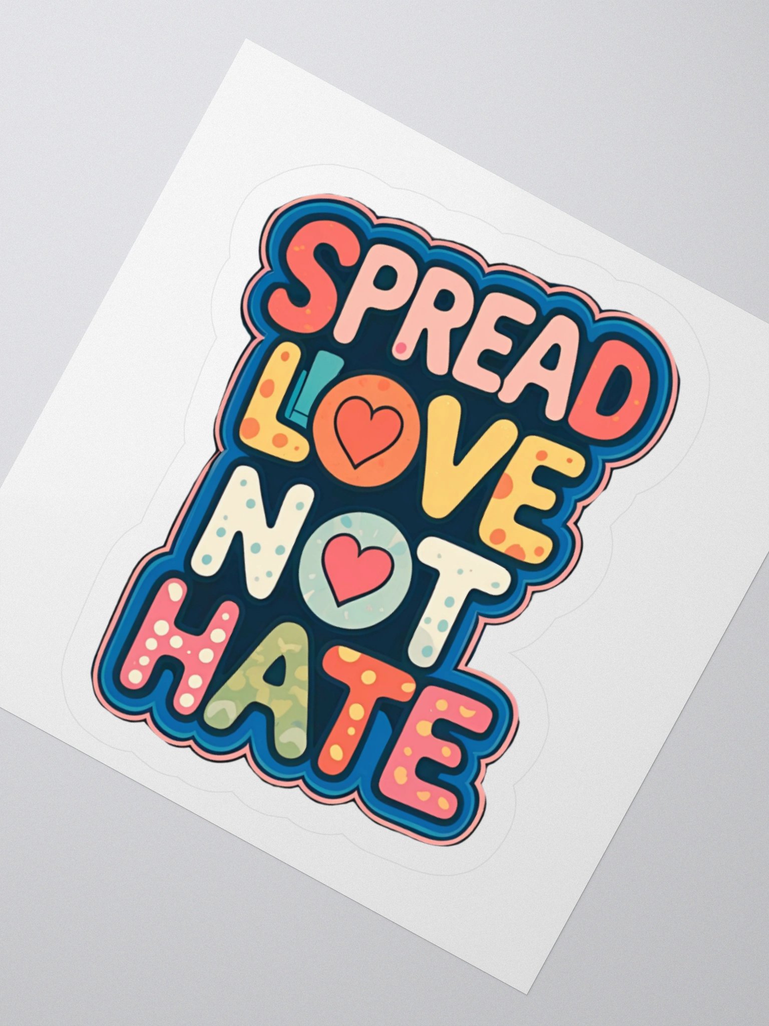 Love Not Hate kiss cut sticker product image (6)