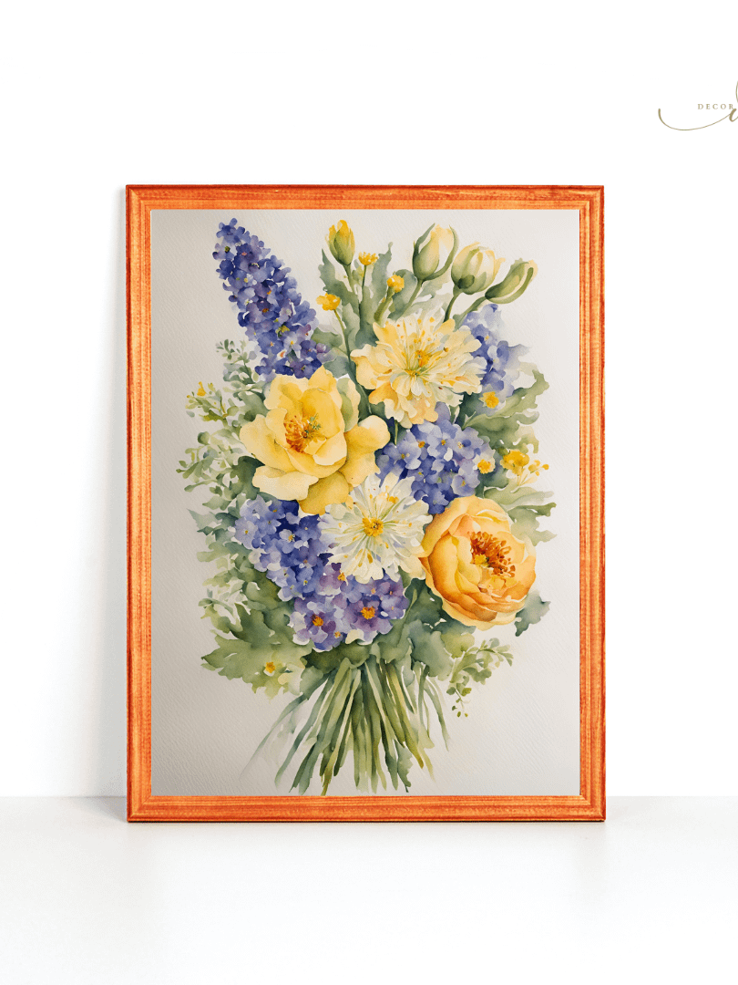 Watercolour Painting Printable Wall Art of FLOWER BOUQUET product image (4)