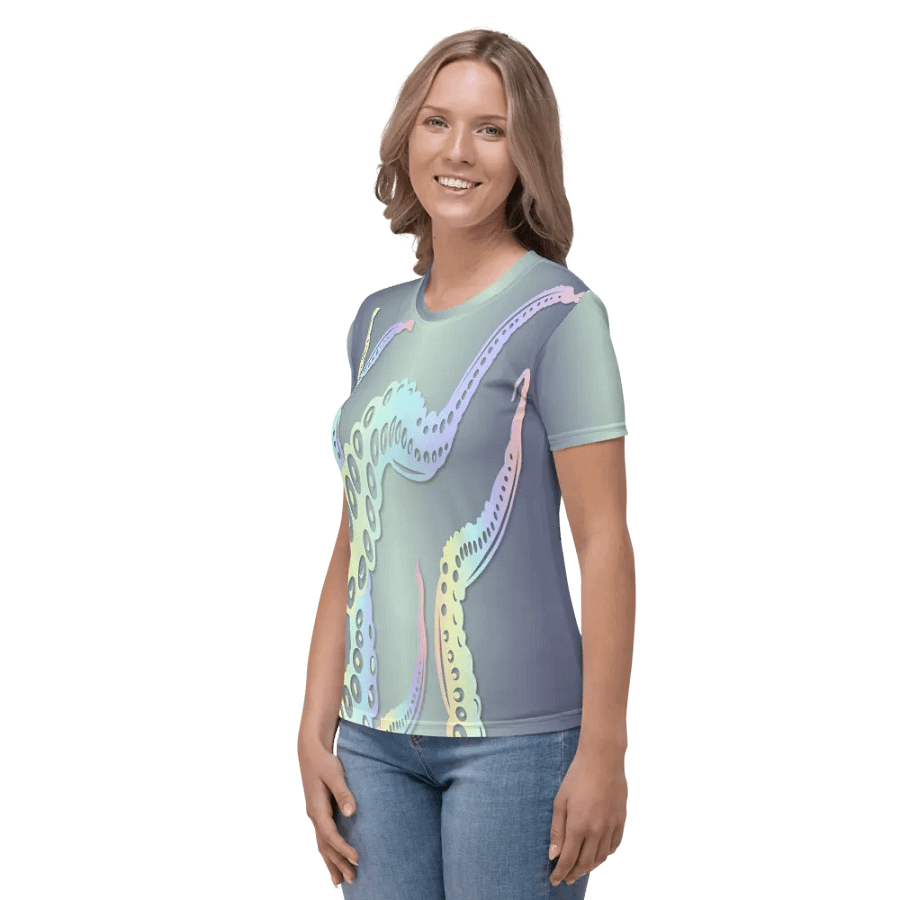 Octopus Tentacles Pastel All Over Print T-shirt product image (3)