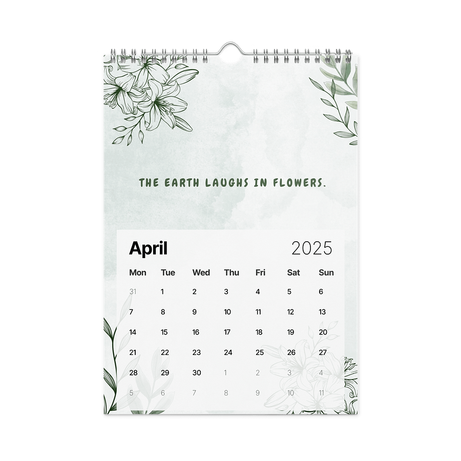 FLORAL INSPIRATIONAL QUOTES WALL CALENDAR 2026 product image (1)
