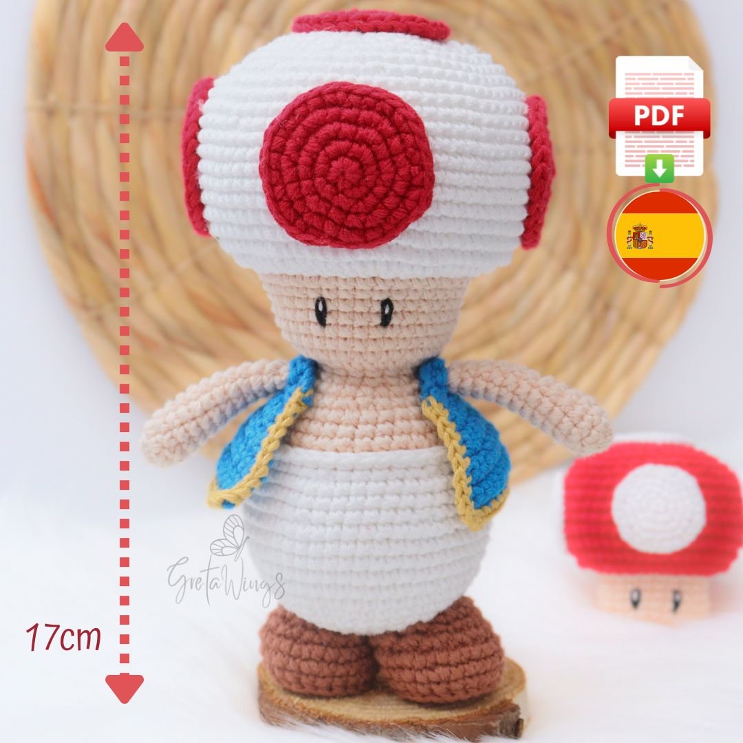 Patrón de amigurumi de Toad de la serie Mario Bros (descarga digital) product image (1)