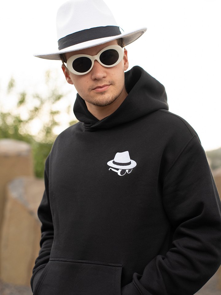 Clout Glasses & Fedora Hoodie (With Cross on Right Wrist) product image (1)