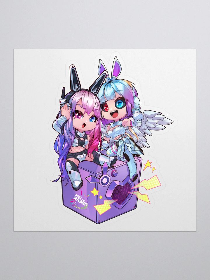 Kiss-Cut Chibi Anime Find the Rabbit OC + VTuber Music Speaker sticker product image (1)