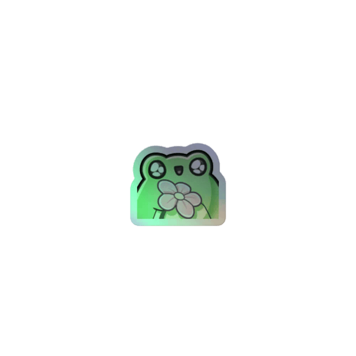 flower holographic frog sticker product image (1)