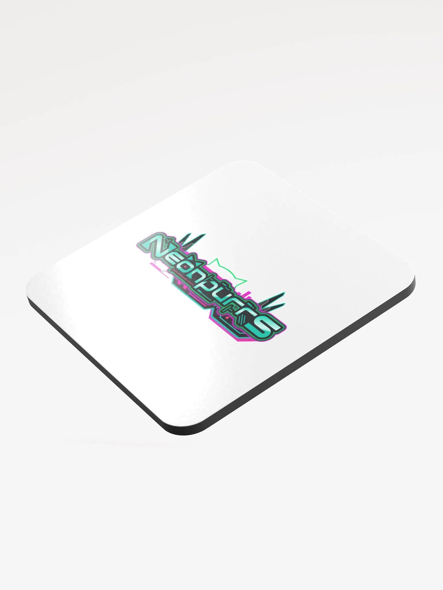 Neonpurrs Logo Glassed Cork Coaster product image (3)