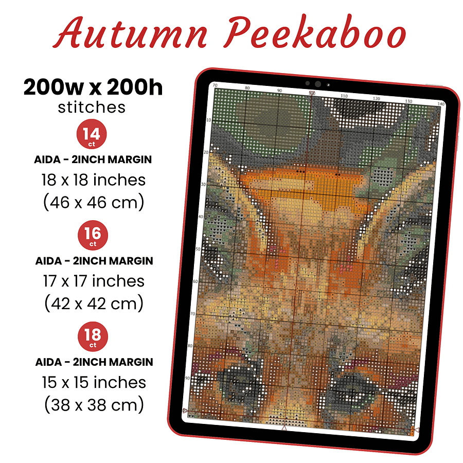 Autumn Peekaboo Cross Stitch Pattern product image (2)