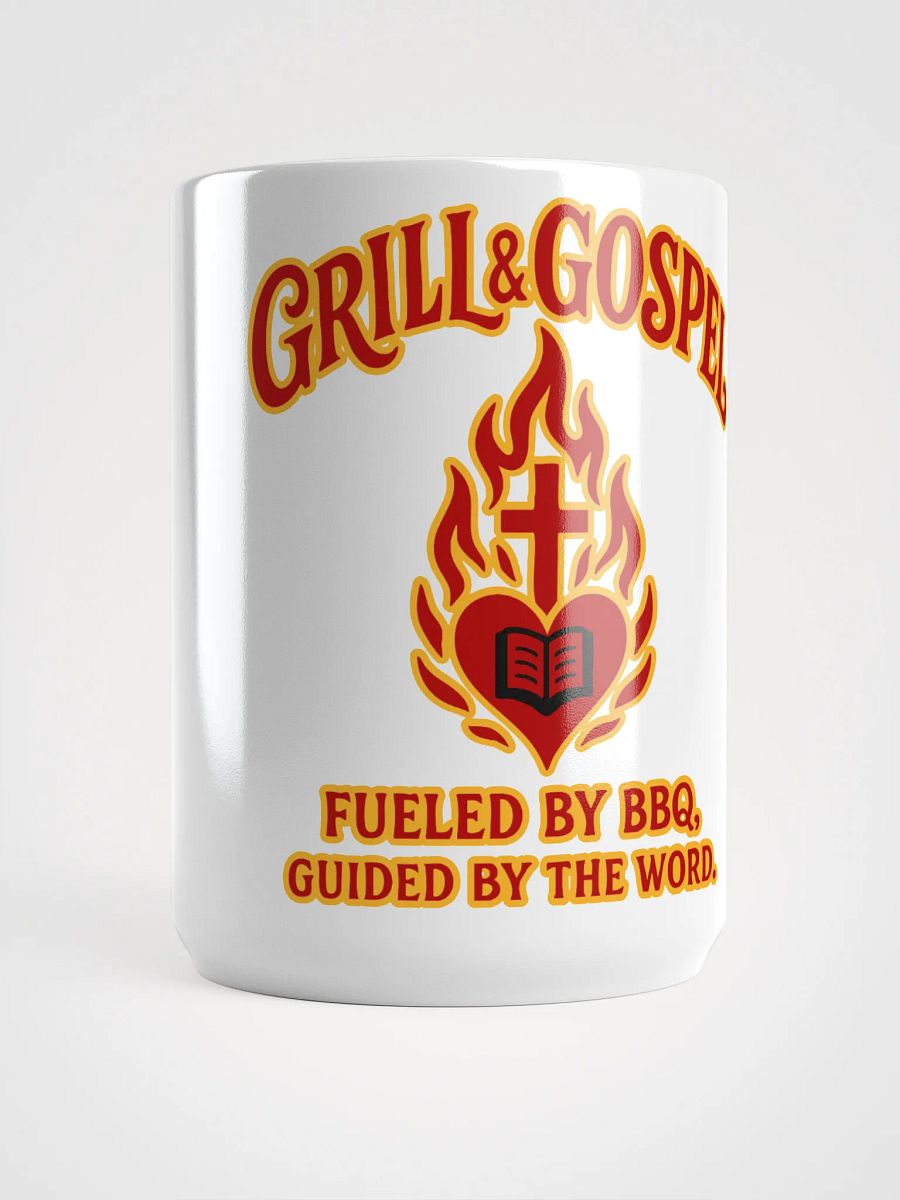 Grill & Gospel Mug – Fueled by BBQ, Guided by the Word | Christian BBQ Coffee Cup product image (1)