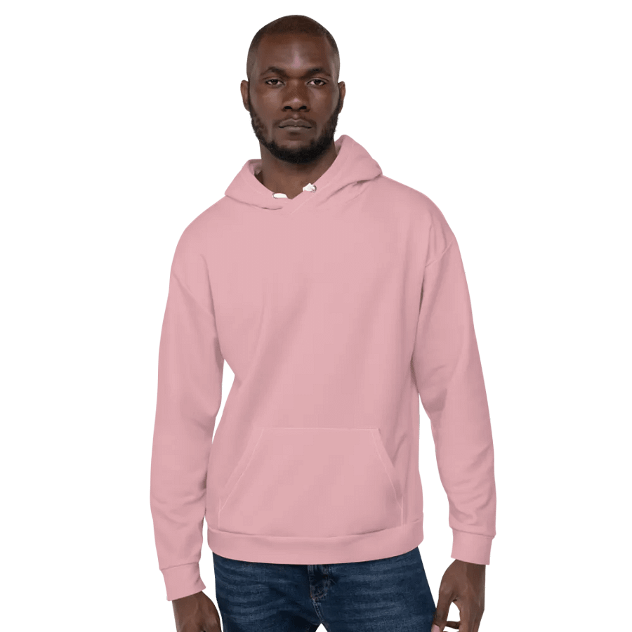 Plain Dusty Light Pink Soft Summer Unisex Recycled Polyester Heavyweight Premium Hoodie by Treasure Pie product image (7)
