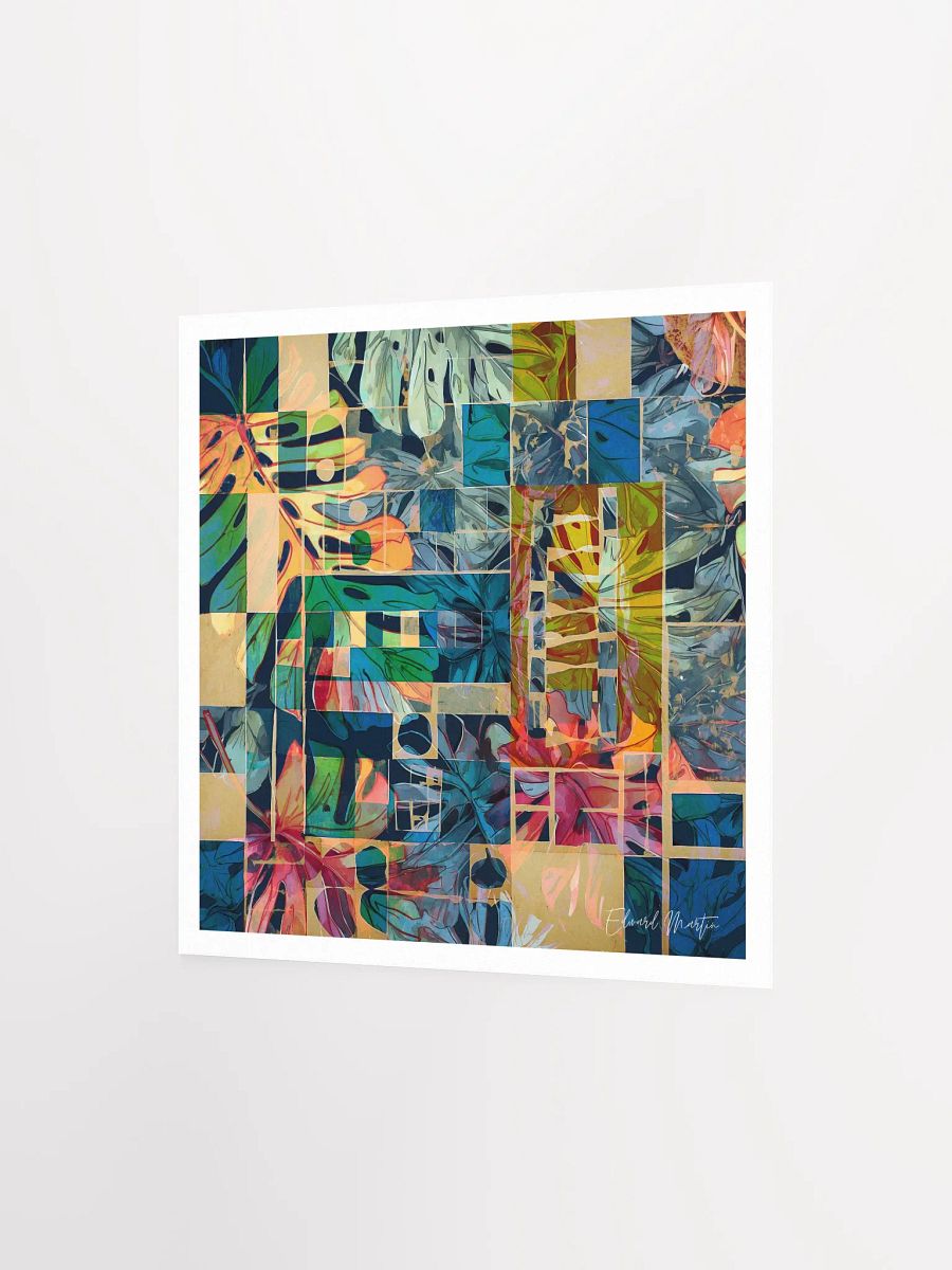 'Textural Tropics' Mixed Media Collage by Edward Martin : Vibrant Matte Poster Print product image (3)