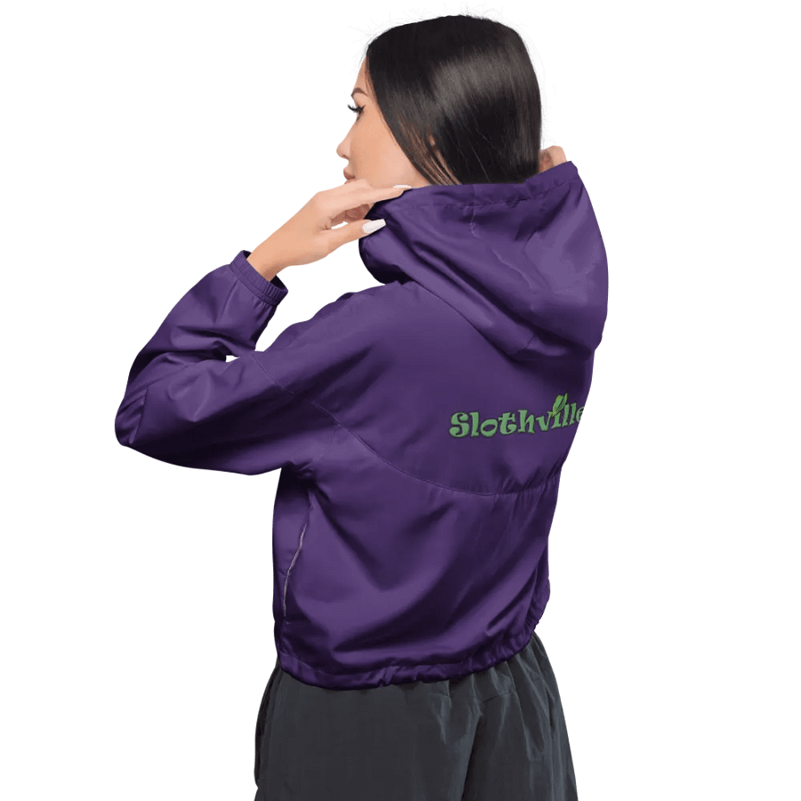 Sloth Serenity Cropped Purple Windbreaker product image (8)