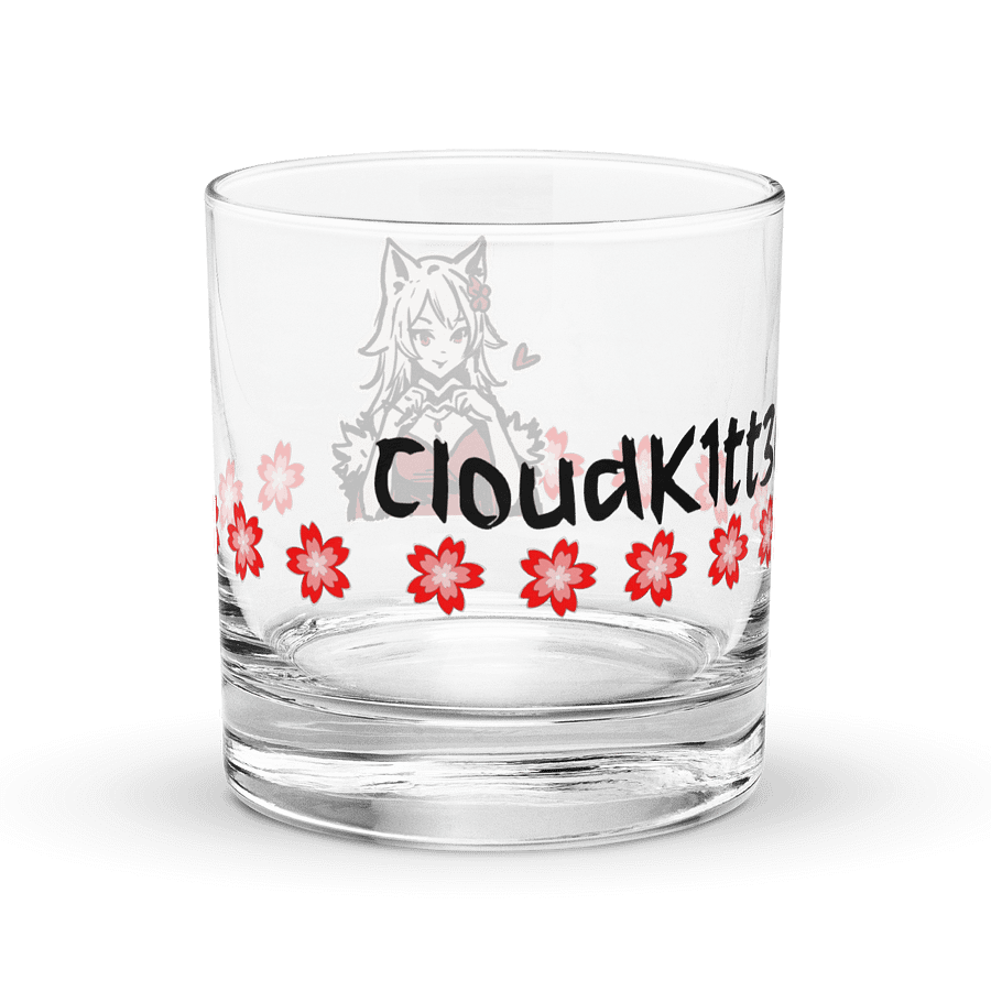 Japanese Brush Hand Heart Sakura Rocks Glass product image (2)
