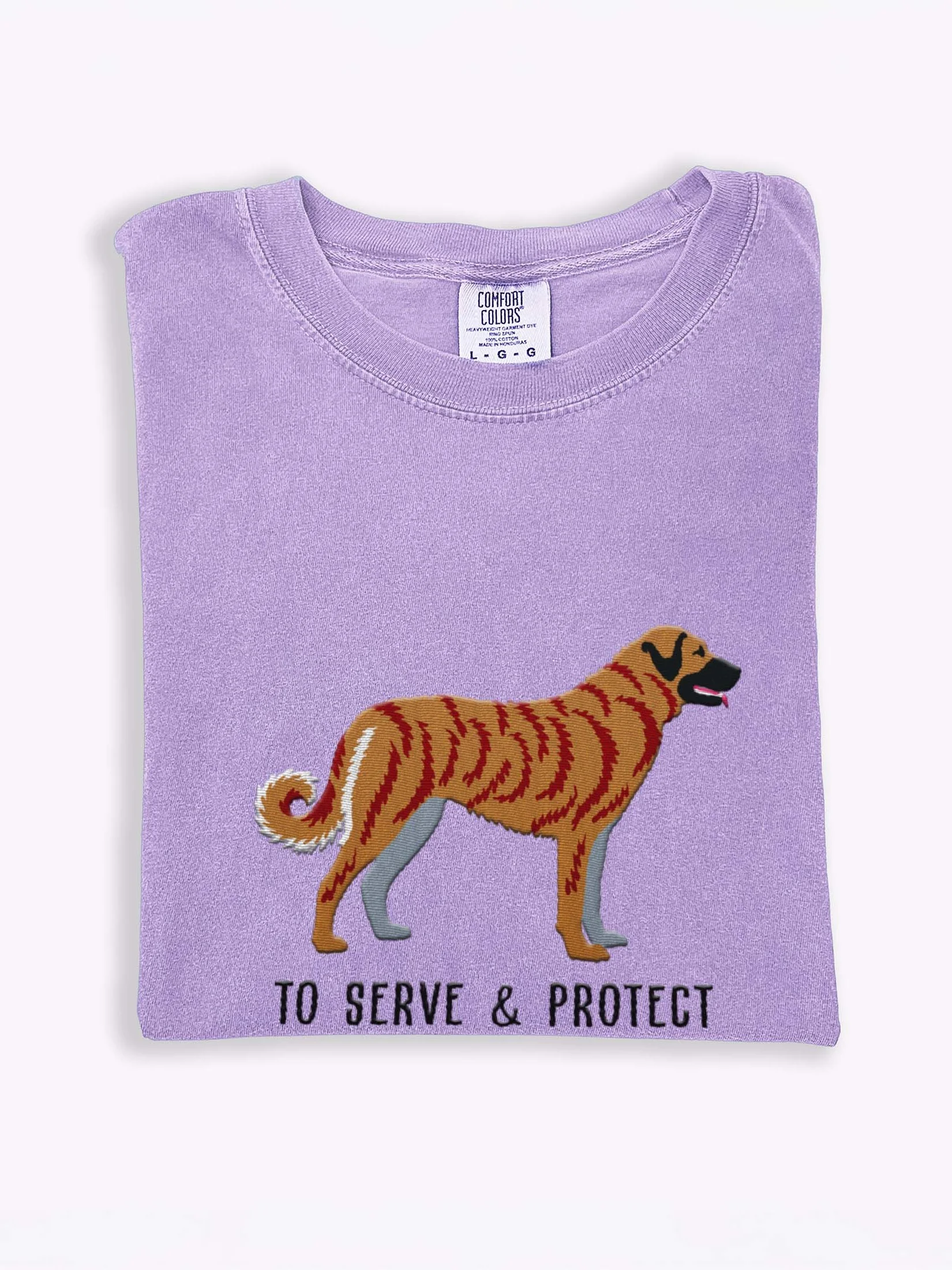 To Serve and Protect T-Shirt(Embroidered) of an Anatolian Shepherd Dog(Brindle) product image (1)