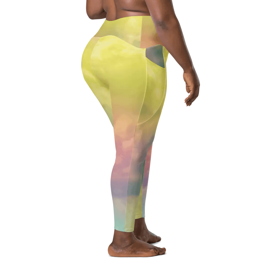 Blur cloud rainbow Design Leggings with Pocket - V12 product image (3)