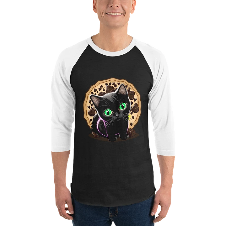 Cookie Kitty Stable Diffusion Baseball Tee - Dark Torso Colors product image (1)