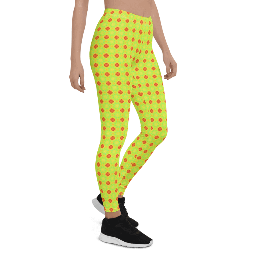Abstract Repeating Coloured Shapes Ladies Leggings product image (7)