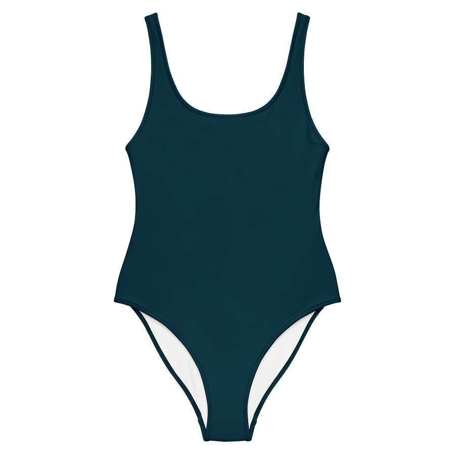 Nantucket Rain Dark Blue Solid Color Retro Inspired Women's One Piece Swimsuit product image (1)
