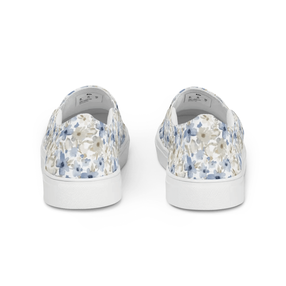 Blue Grey Flowers Canvas Shoes product image (4)