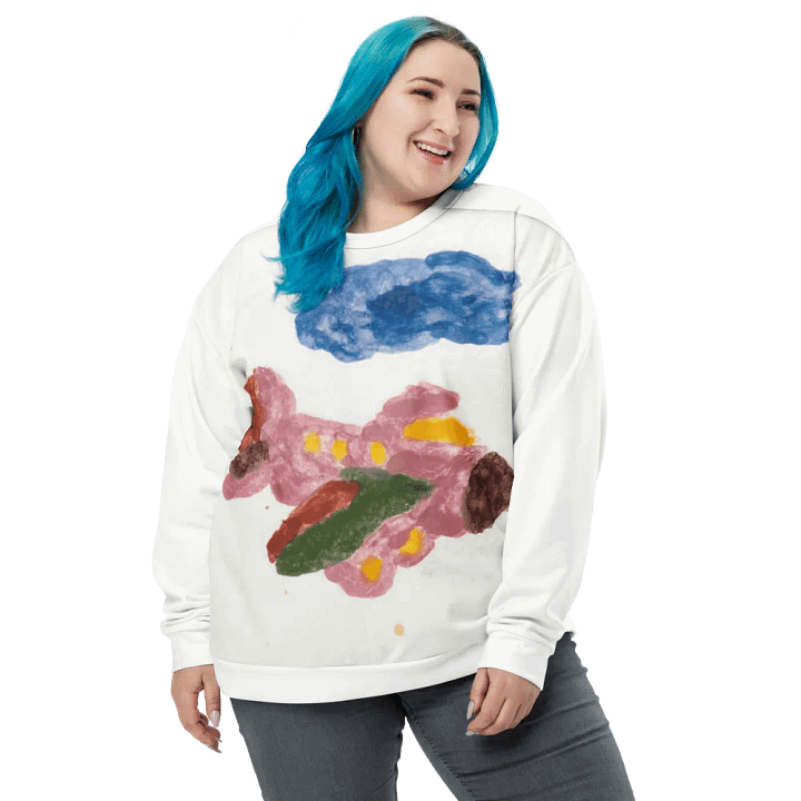 Kid Airplane (All-Over Print Recycled Unisex Sweatshirt) product image (1)