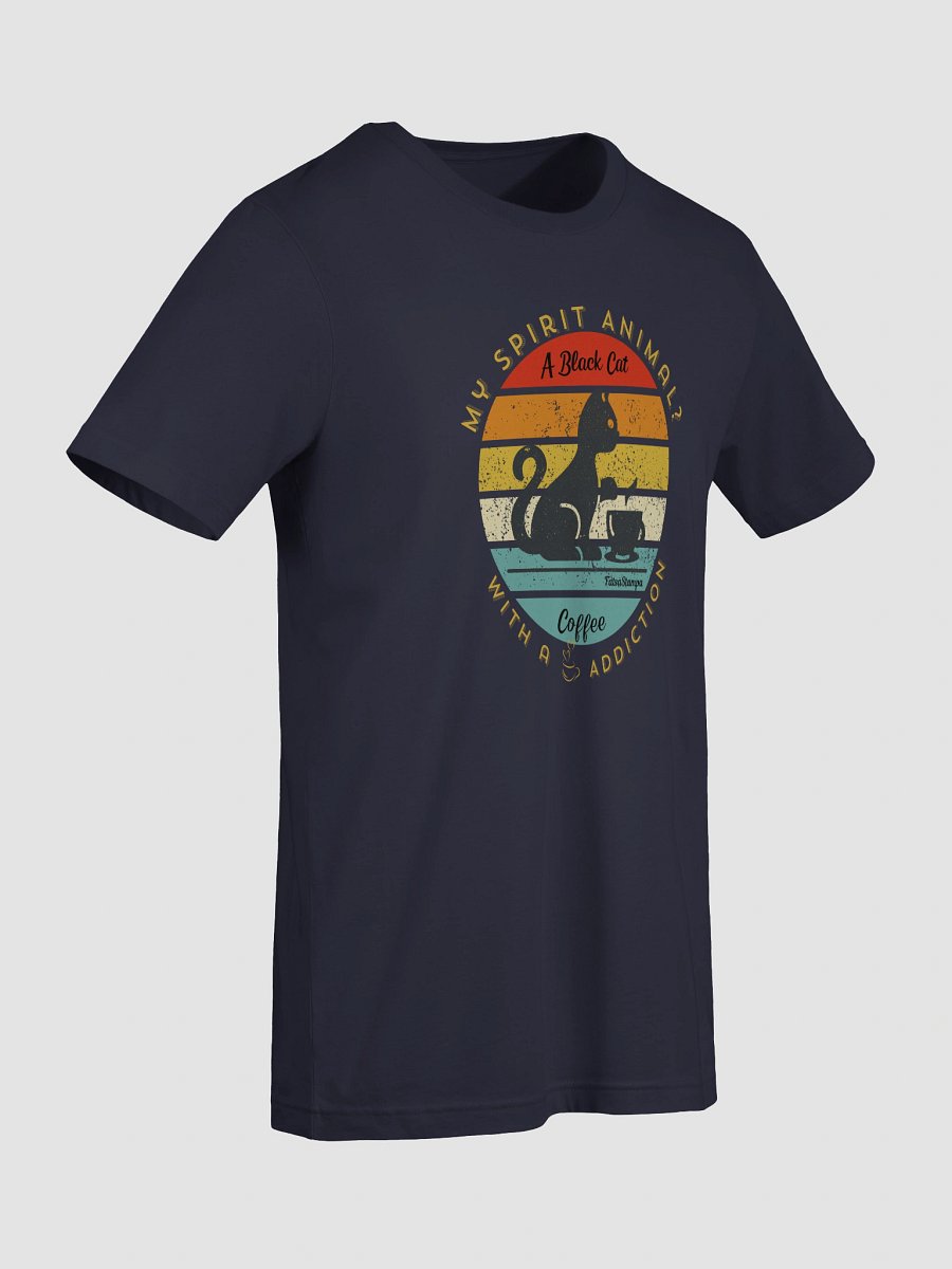 My Spirit Animal? A Caffeinated Black Cat” Retro Sunset Tee product image (23)