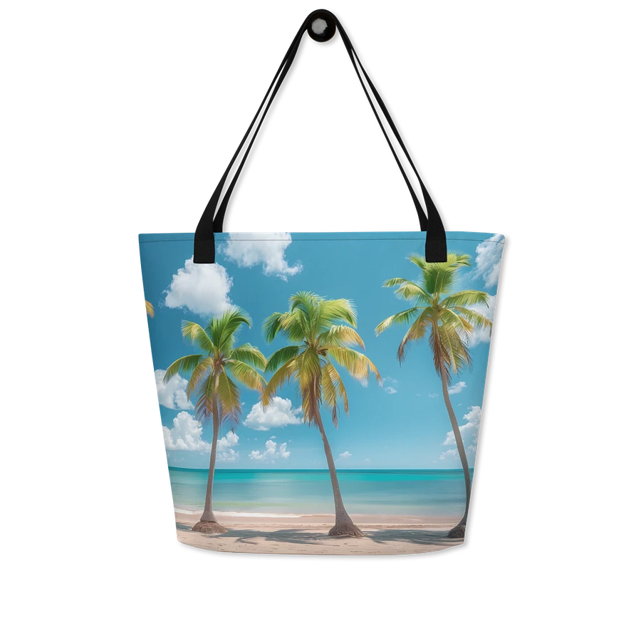 Tote Bag: Stunning Beach Palm Trees Tropical Summer Ocean Scene Design product image (8)