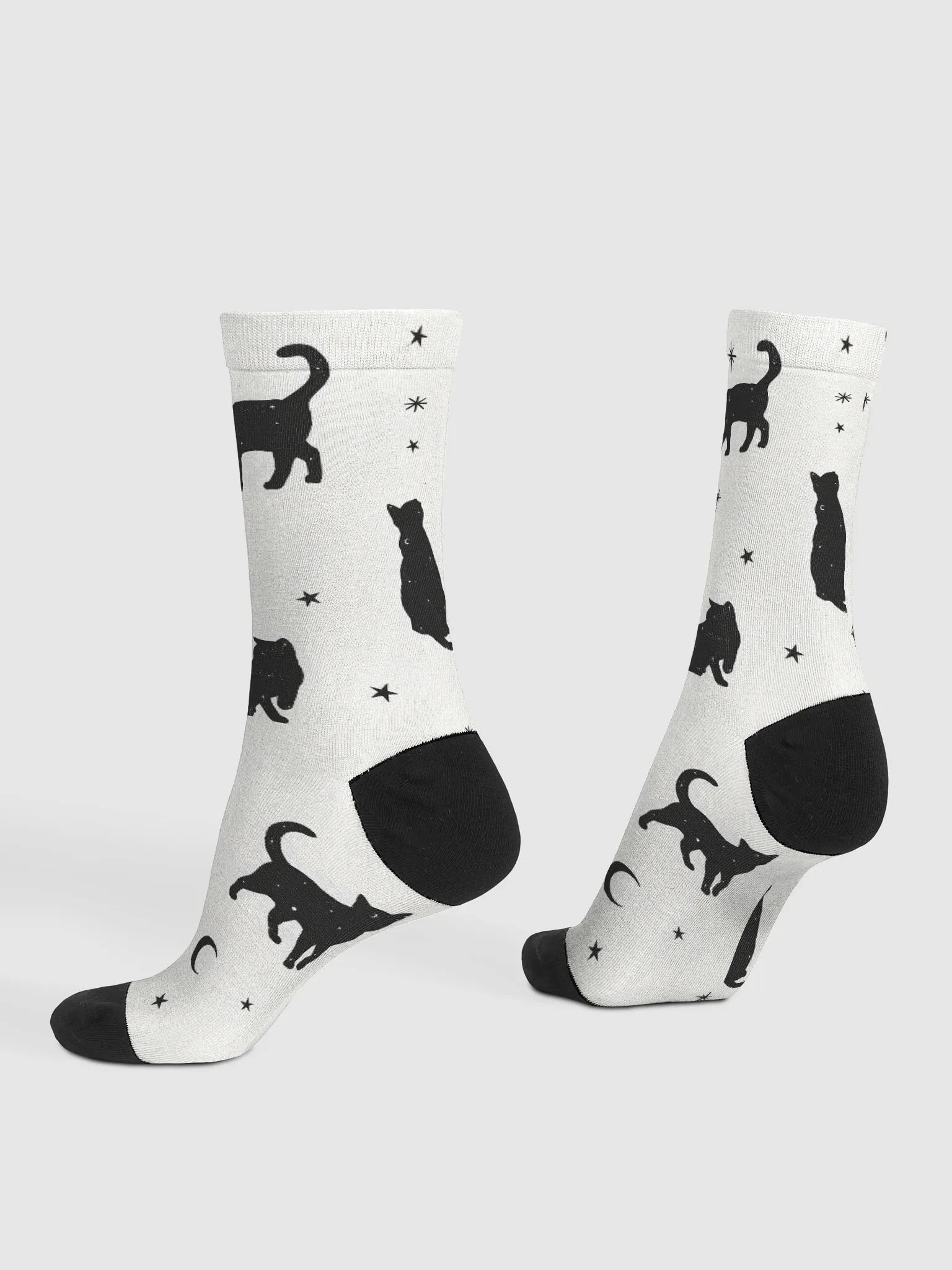 Starry Cats - White - Crew Socks product image (4)