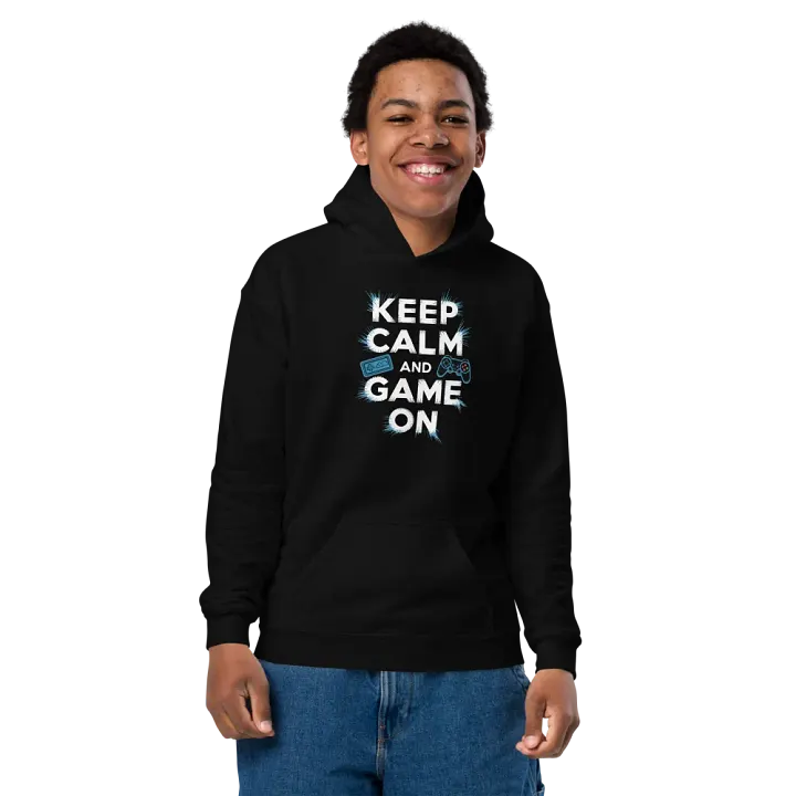 Keep Calm and Game On Youth Hoodie product image (4)