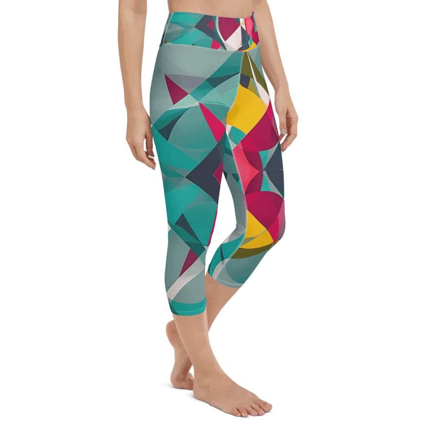 Abstract Lithographic Pattern Design Yoga Capri Legging - V9 product image (3)