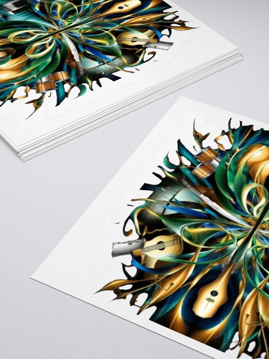 Exclusive Abstract Music Sticker | Guitar, Violin & Drums Design | Premium Kiss Cut Vinyl product image (4)