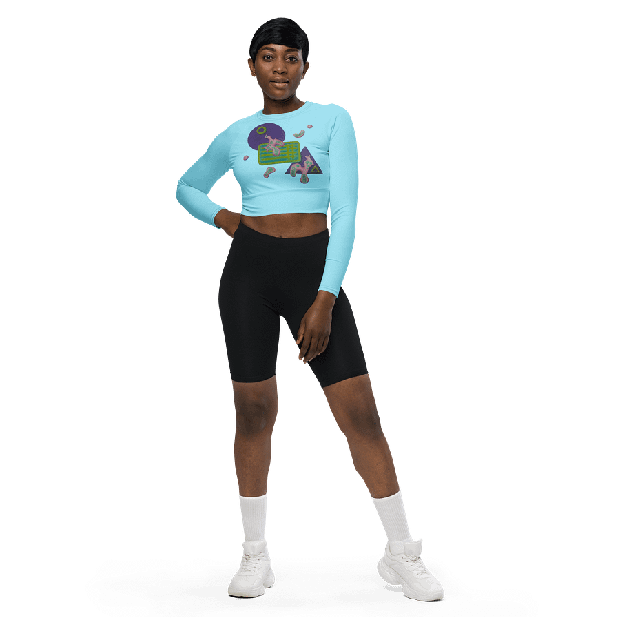 Shape Shenanigans Blue Long Sleeve Crop Top product image (3)