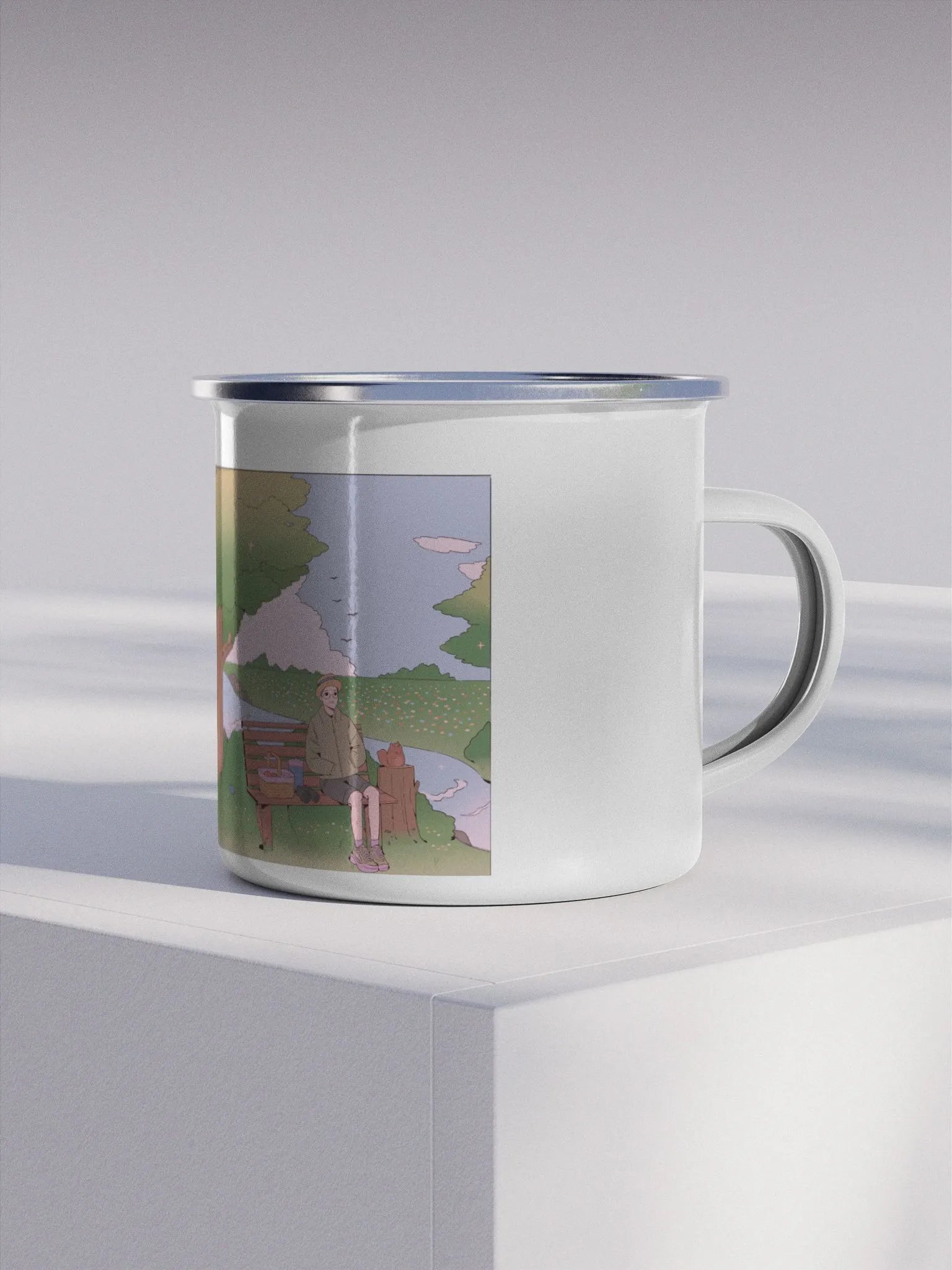 [WildlifeSam] Enamel mug- nature scene product image (1)