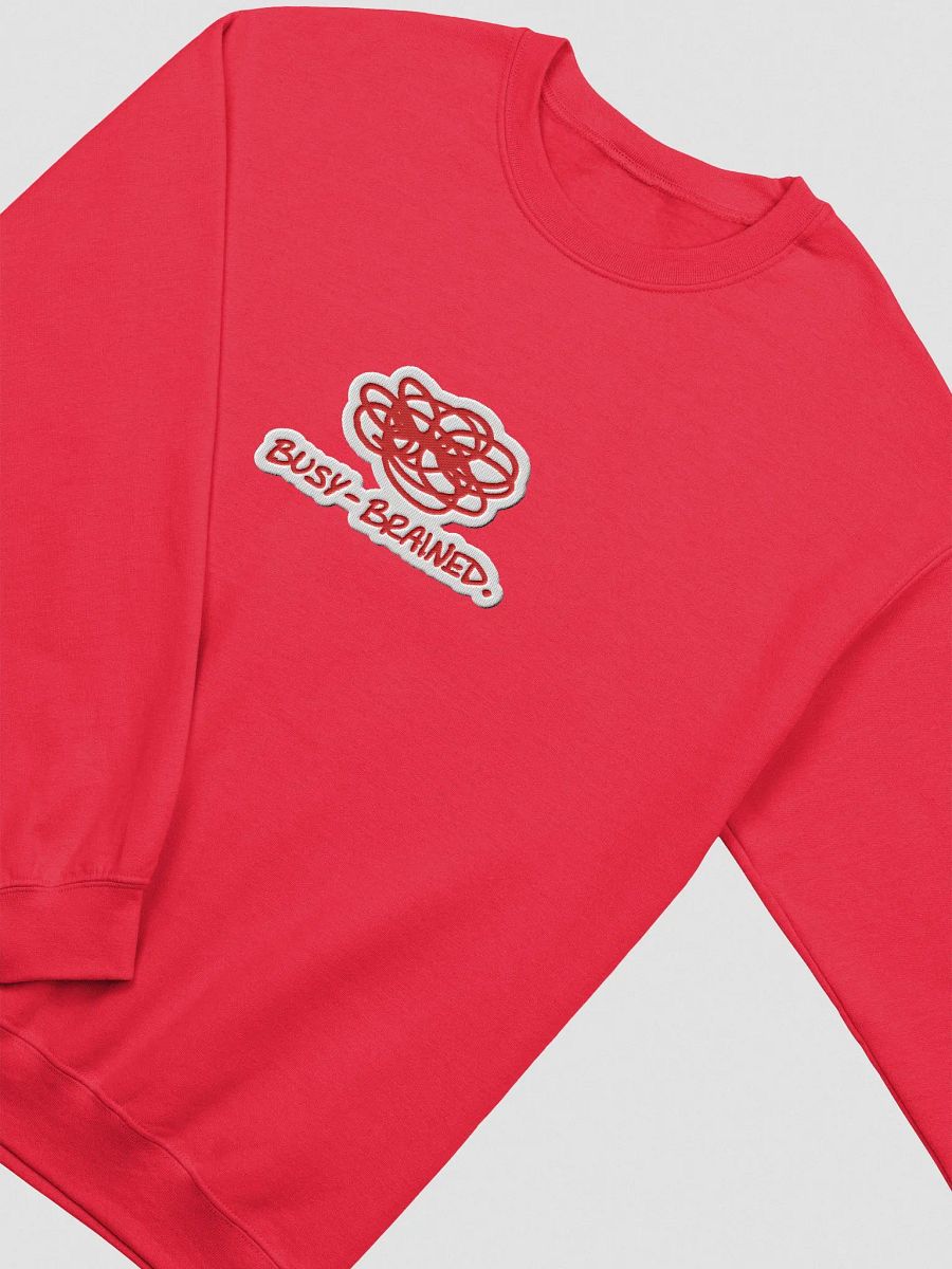 BUSY-BRAINED. (lg. red bubble design) embroidered crewneck product image (15)