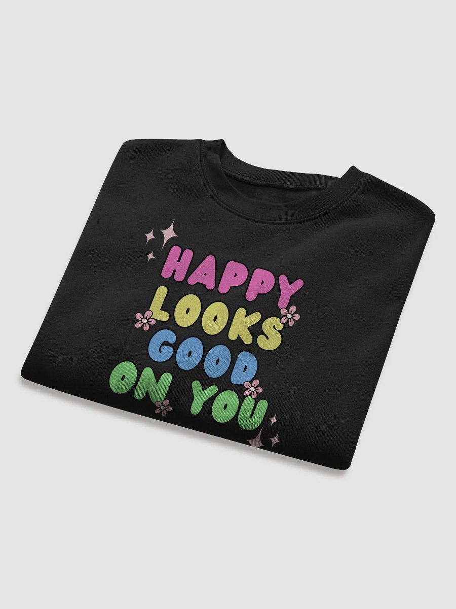 'Happy Looks Good on You' Crop Sweatshirt product image (12)