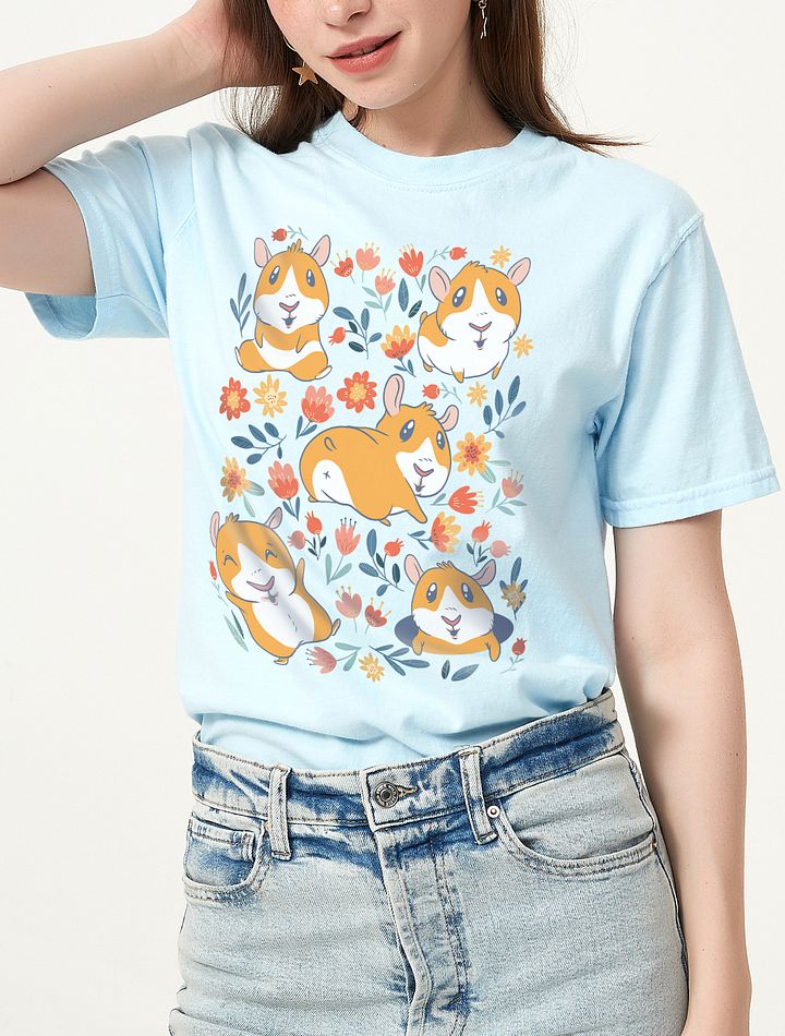Cottagecore-Style Shirt of Kawaii Guinea Pigs | Goblincore & Forestcore-Inspired Floral Kawaii Guinea Pigs T-Shirt product image (16)