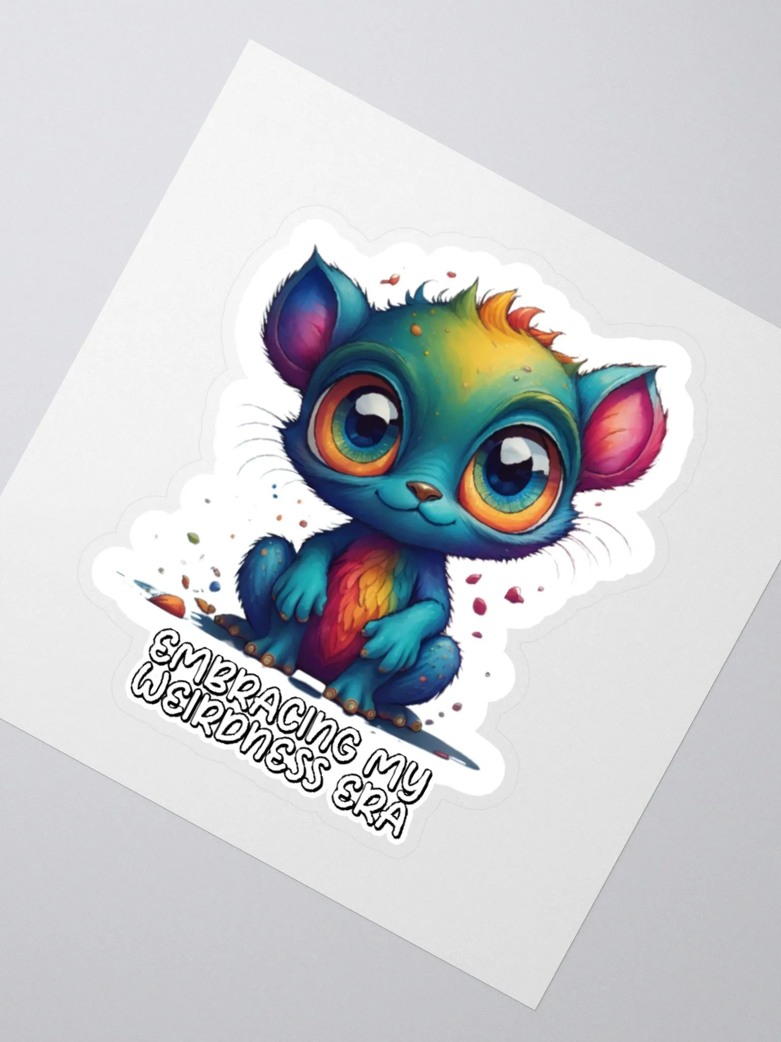 Kawaii Sticker-Embracing My Weirdness Era-Cute & Colorful Creature Sticker-Rainbow Sticker-LGBTQIA+ Sticker product image (4)