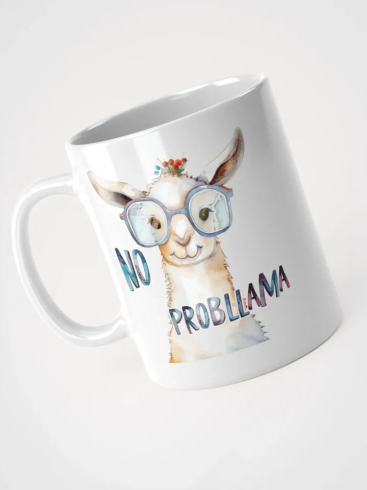 No Probllama White Glossy Mug product image (2)