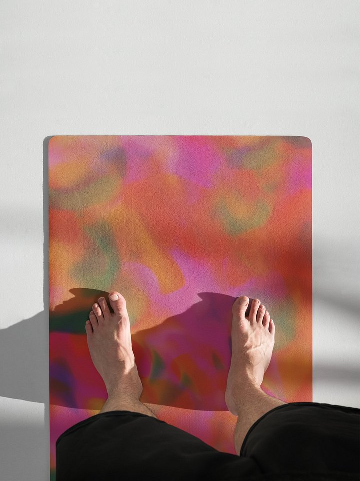 Trendy Yoga Mat "Vibrant Pink-Orange Tie-Dye" product image (1)