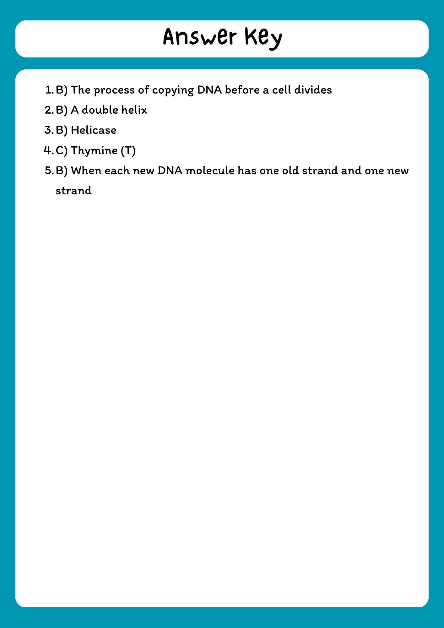 DNA Replication Reading Comprehension Passage & Questions product image (3)