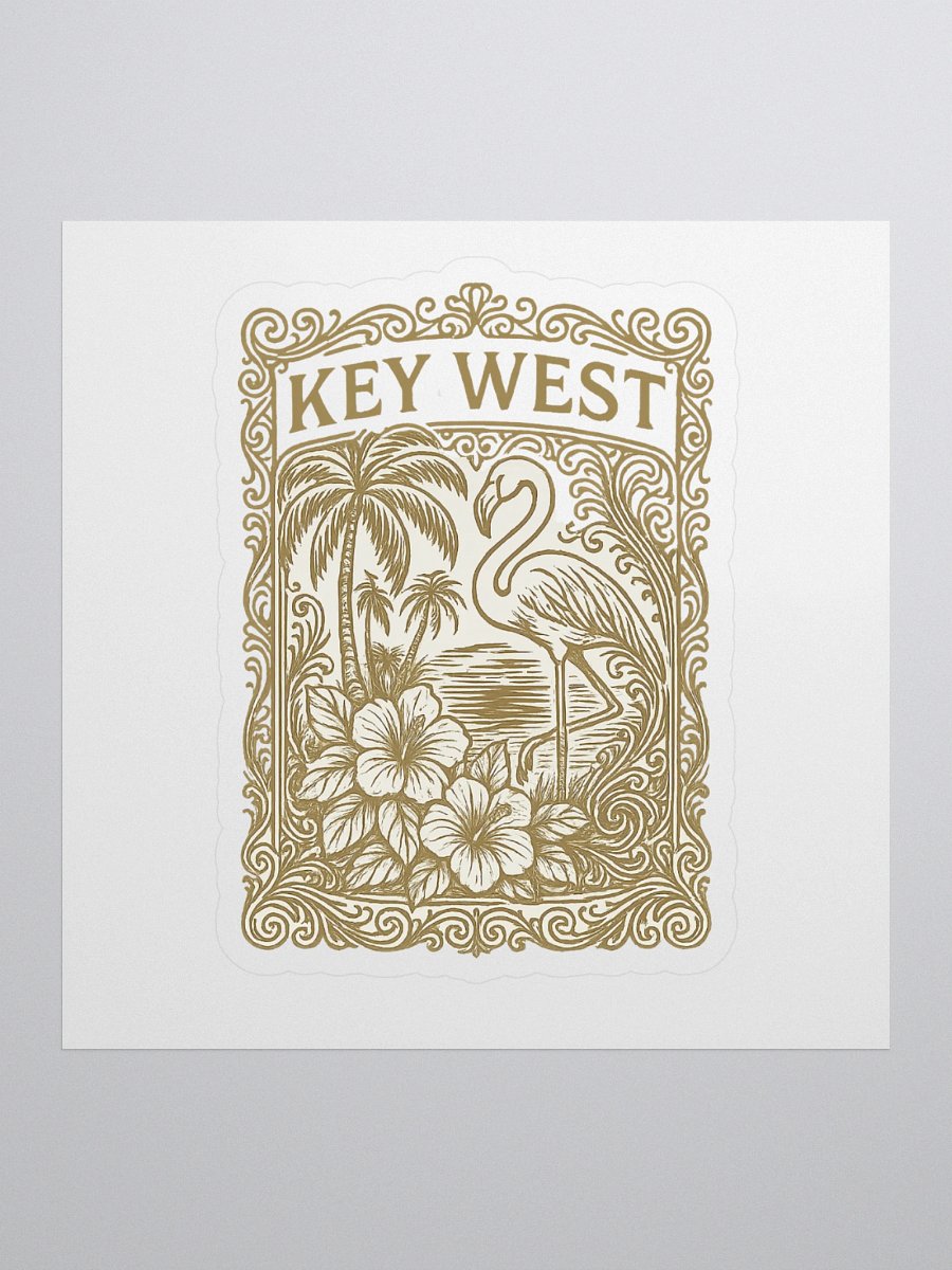 Kiss-Cut Key West Tropical Sticker with Flamingo and Hibiscus product image (2)