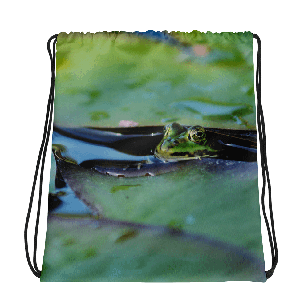 Rucksackbeutel mit Kordelzug - Frosch unter Seerosenblatt product image (1)