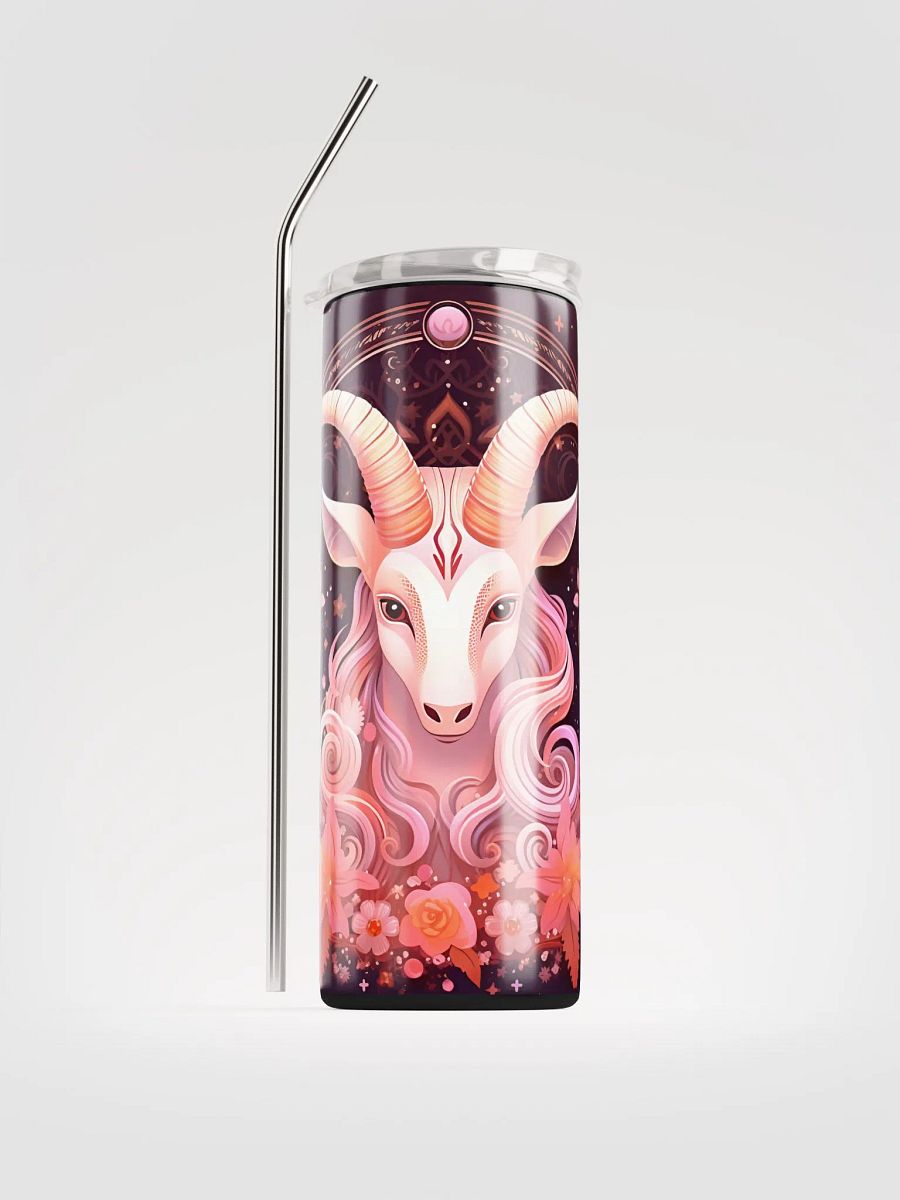 Magical Capricorn Unicorn Stainless Steel Tumbler: Embrace Zodiac Bliss in Pink product image (1)