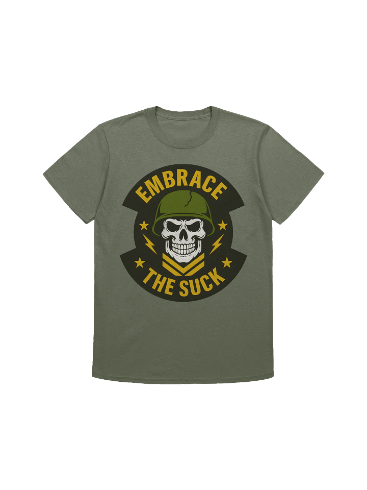 Embrace the Suck Military Patch T-Shirt | Army Skull Helmet Design product image (5)