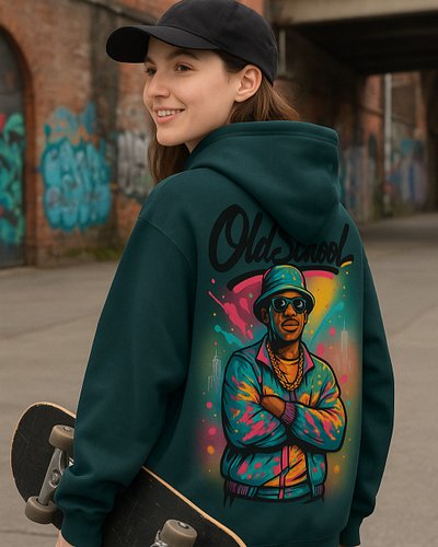 [Link in Bio] Bring back the golden era of hip hop with this bold Old School streetwear design. Featuring a confident charact...
