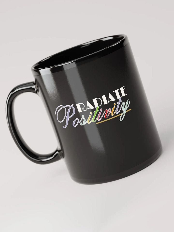 Radiate Positivity Black Glossy Ceramic Mug product image (2)