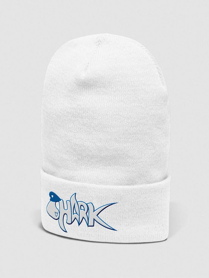 Blue Embroidered Shark Beanie product image (2)
