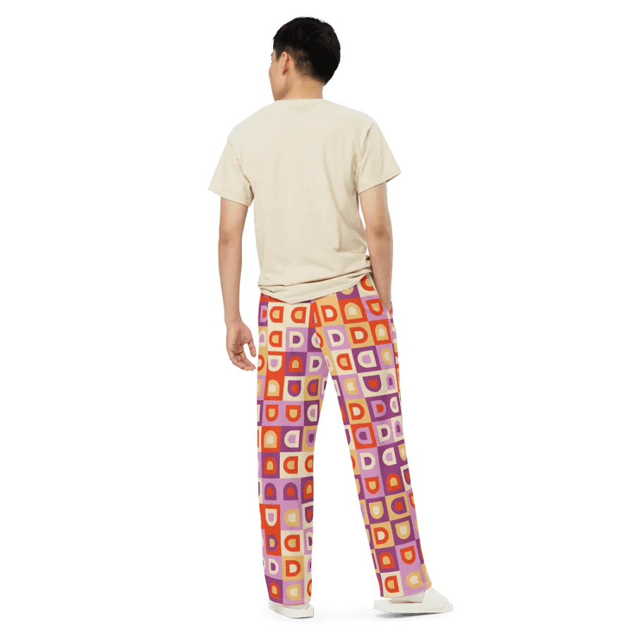 BUIII Retro Geometric: Autumn Breeze Wide-Leg Pants product image (5)