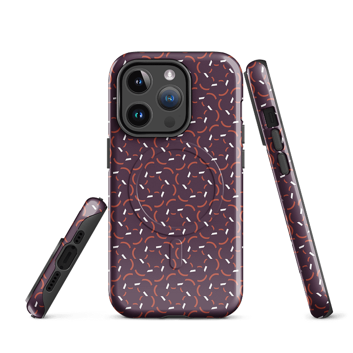 Violet Flux Geometric Pattern Magsafe Tough Case for iPhone product image (2)