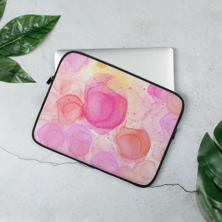 Pink Fluid Ink Laptop Sleeve product image (2)