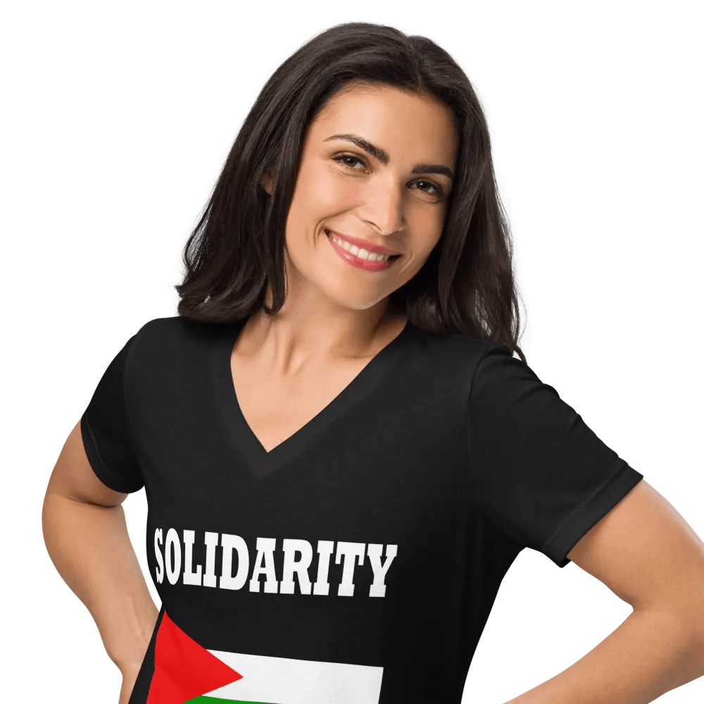 Solidarity Flag Fitted V-Neck T-Shirt product image (10)