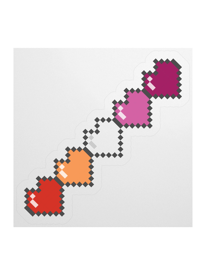 Lesbian Pixel Hearts Sticker product image (1)