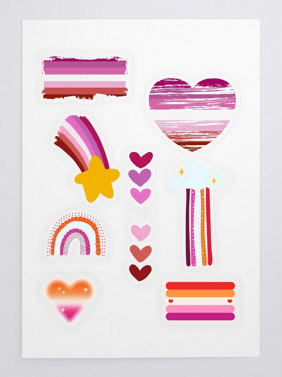 Lesbian Colors LGBTQ+ Full Sticker Sheet product image (3)